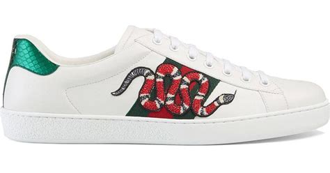 gucci snake on shoe|gucci ace embroidered snake.